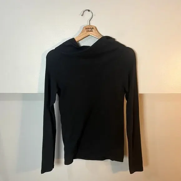 Jarbo Black Pima Cotton Classic Cowl Neck Sweater Women's EU 36 / US 4 EUC - Picture 10 of 12